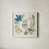 Bird Study V by Janelle Penner. Shown in a crisp white glass frame for a clean and minimalist style. Available as an archival giclee rolled canvas, fine art paper, or poster print. SKU 58598a.