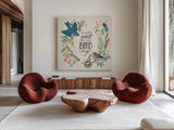 Bird Study V by Janelle Penner. Shown as extra-large giant wall art in a modern living room. Available as an archival giclee rolled canvas, fine art paper, or poster print. SKU 58598a.
