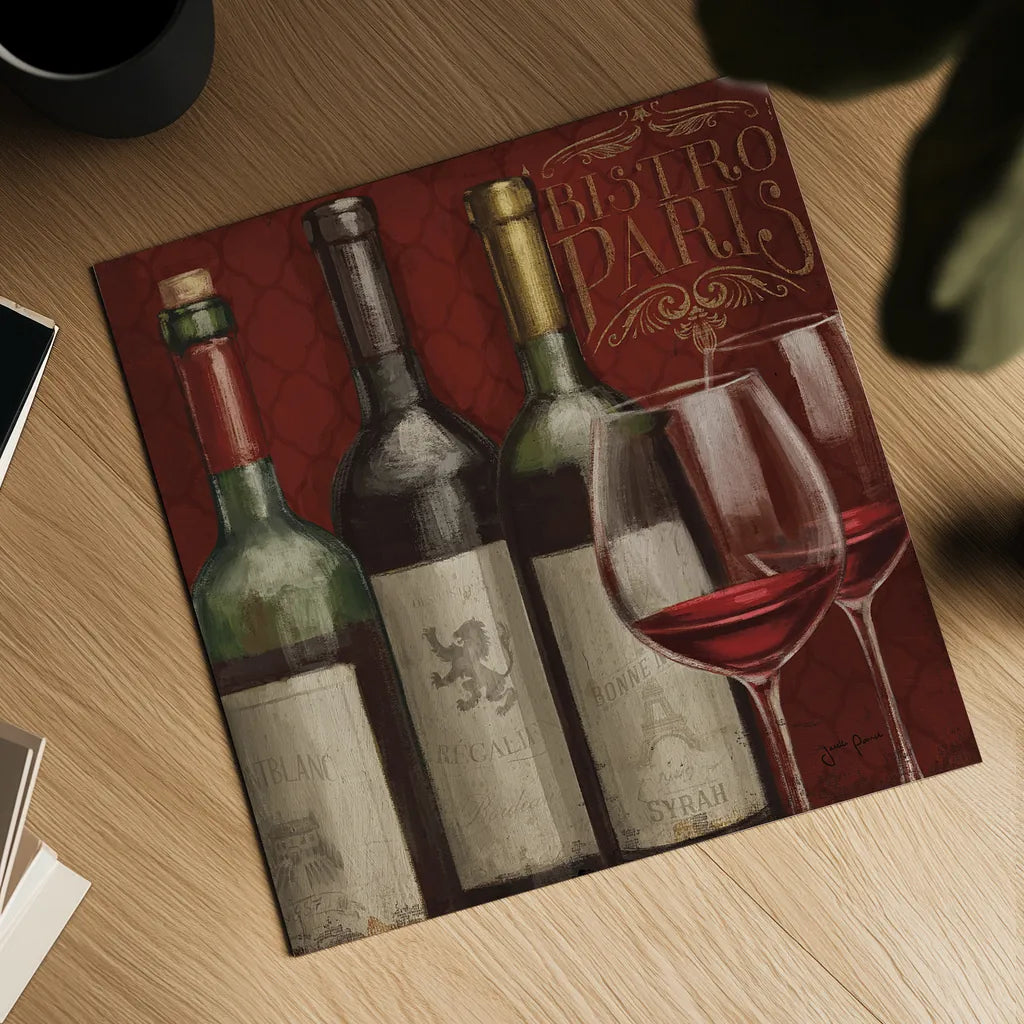 Bistro Paris III by Janelle Penner. Shown as a detailed flat fine art print, highlighting archival giclee quality. Available as an archival giclee rolled canvas, fine art paper, or poster print. SKU 18687a.