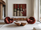 Bistro Paris III by Janelle Penner. Shown as extra-large giant wall art in a modern living room. Available as an archival giclee rolled canvas, fine art paper, or poster print. SKU 18687a.