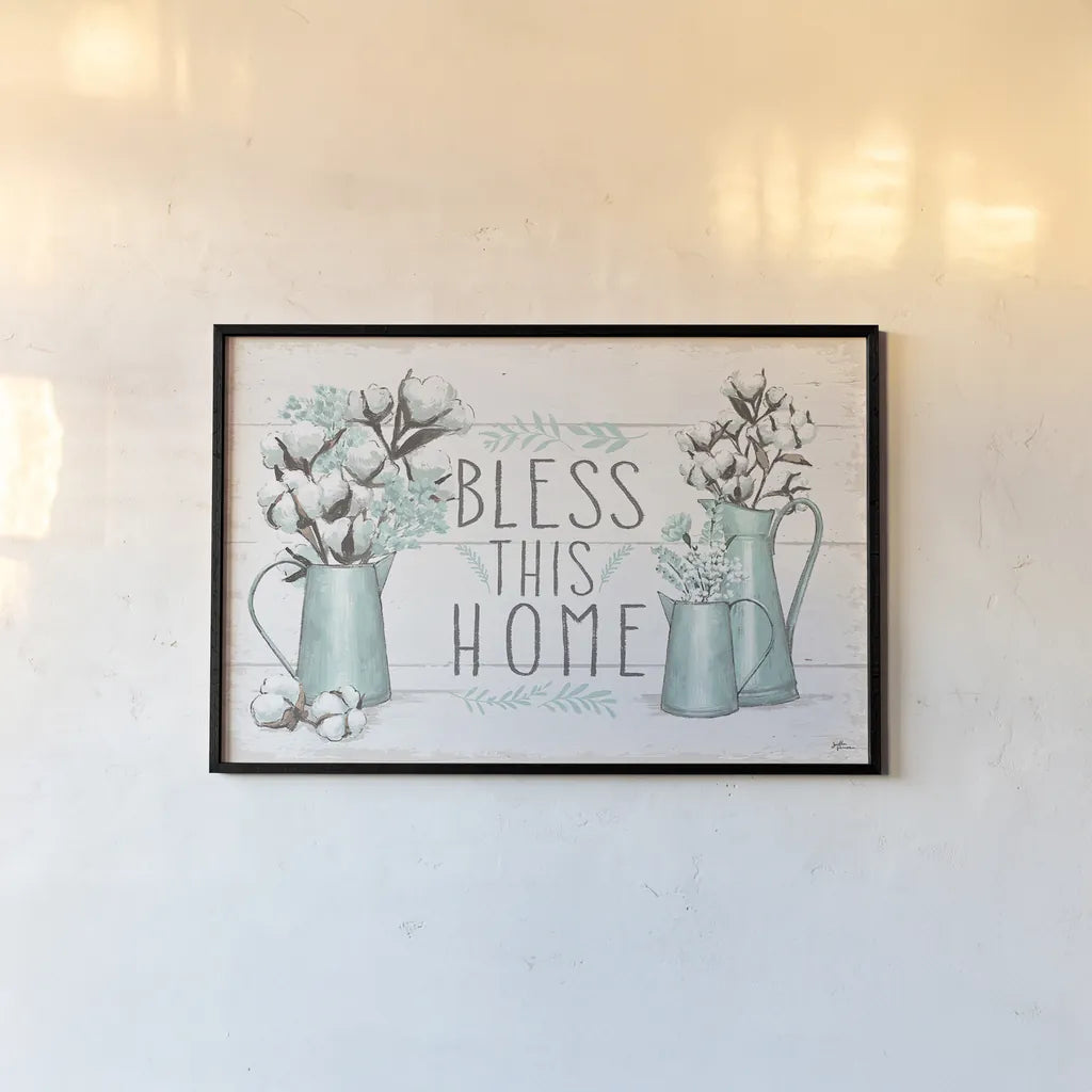 Blessed I by Janelle Penner. shown as a paper print in a black flame. Available as a archival giclee rolled canvas, fine art paper, or poster print. SKU 39447i.