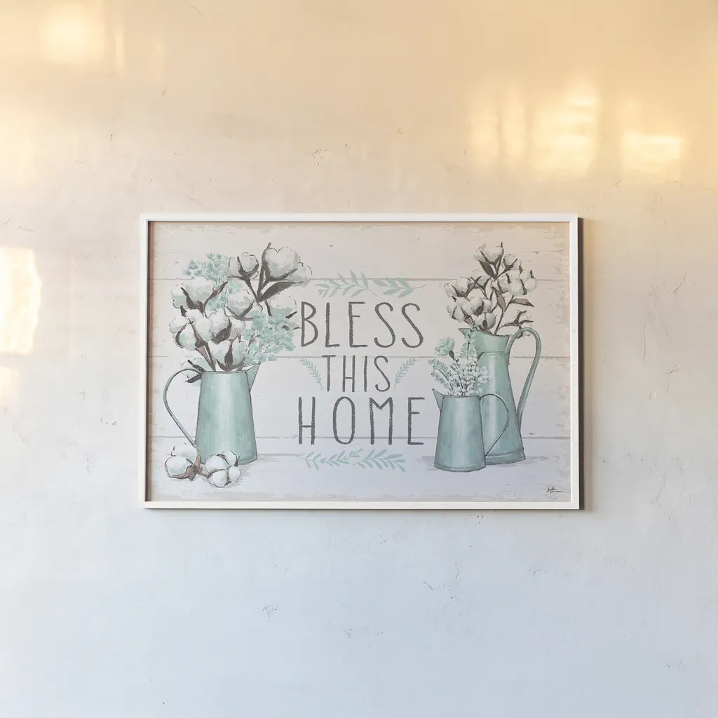 Blessed I by Janelle Penner. shown as a paper print in a white frame. Available as a archival giclee rolled canvas, fine art paper, or poster print. SKU 39447i.