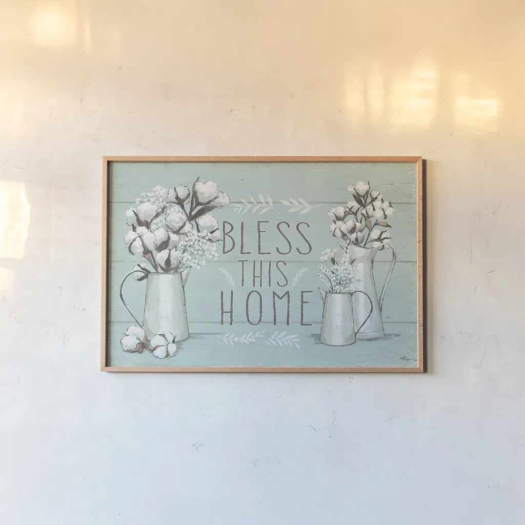 Blessed I Mint by Janelle Penner. shown as a paper print in a natural frame. Available as a archival giclee rolled canvas, fine art paper, or poster print. SKU 39458i.