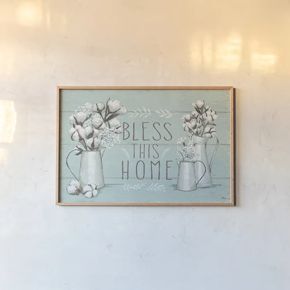 Blessed I Mint by Janelle Penner. shown as a paper print in a natural frame. Available as a archival giclee rolled canvas, fine art paper, or poster print. SKU 39458i.