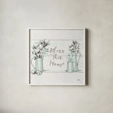 Blessed I v2 Square by Janelle Penner. Shown in a crisp white glass frame for a clean and minimalist style. Available as an archival giclee rolled canvas, fine art paper, or poster print. SKU 43151a.