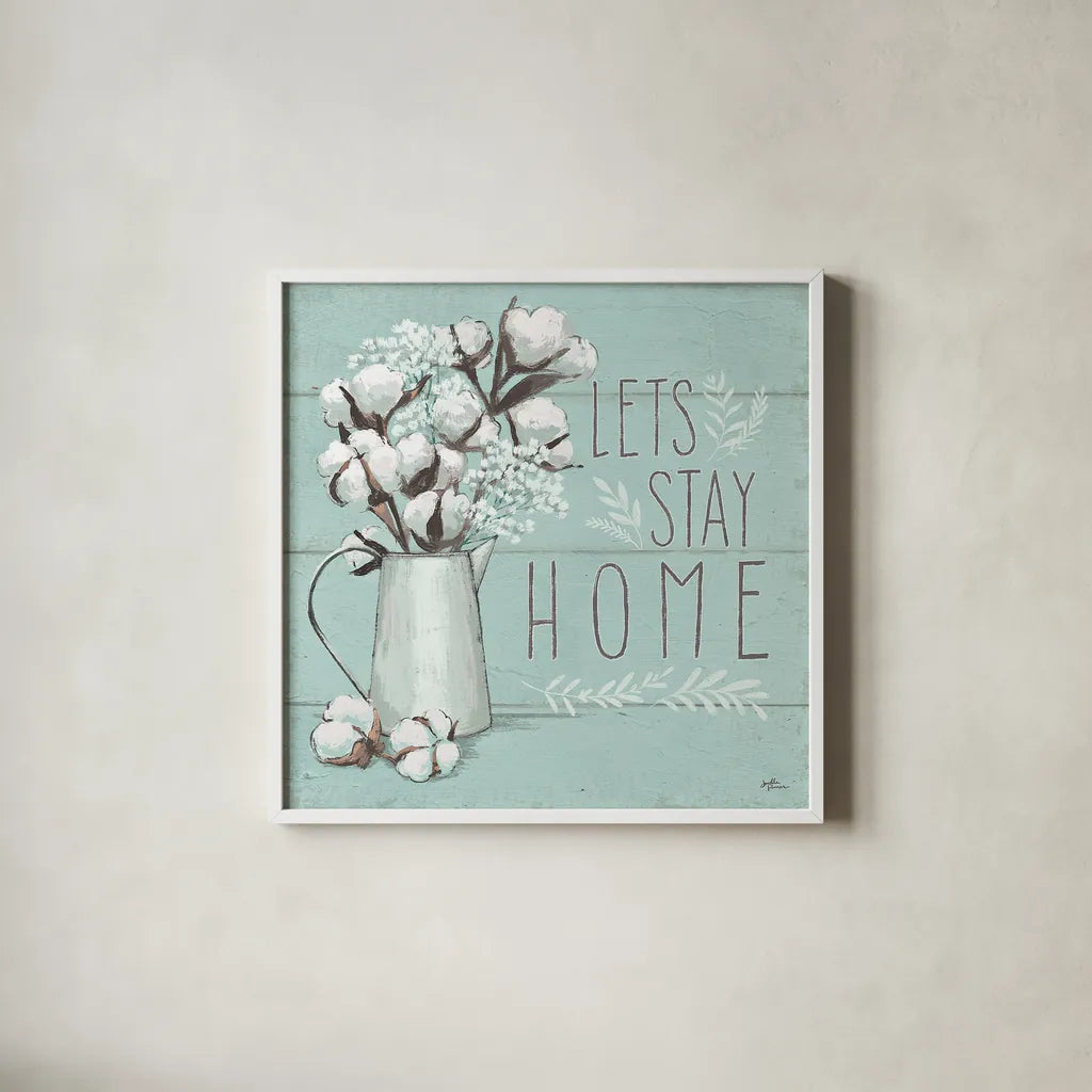 Blessed IV Mint by Janelle Penner. Shown in a crisp white glass frame for a clean and minimalist style. Available as an archival giclee rolled canvas, fine art paper, or poster print. SKU 39461a.