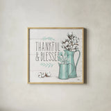 Blessed V by Janelle Penner. Shown in a natural wood glass frame for a timeless modern aesthetic. Available as an archival giclee rolled canvas, fine art paper, or poster print. SKU 39451a.