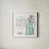 Blessed V by Janelle Penner. Shown in a crisp white glass frame for a clean and minimalist style. Available as an archival giclee rolled canvas, fine art paper, or poster print. SKU 39451a.