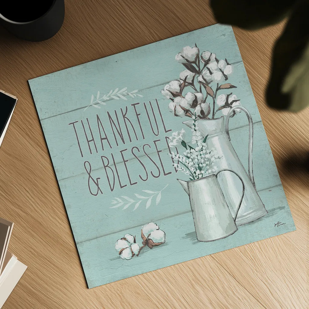 Blessed V Mint by Janelle Penner. Shown as a detailed flat fine art print, highlighting archival giclee quality. Available as an archival giclee rolled canvas, fine art paper, or poster print. SKU 39462a.