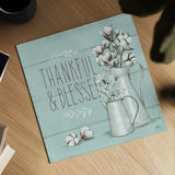 Blessed V Mint by Janelle Penner. Shown as a detailed flat fine art print, highlighting archival giclee quality. Available as an archival giclee rolled canvas, fine art paper, or poster print. SKU 39462a.
