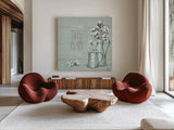 Blessed V Mint This is Us by Janelle Penner. Shown as extra-large giant wall art in a modern living room. Available as an archival giclee rolled canvas, fine art paper, or poster print. SKU 41646a.