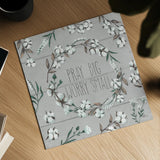Blessed VI Gray Pray Big Worry Small by Janelle Penner. Shown as a detailed flat fine art print, highlighting archival giclee quality. Available as an archival giclee rolled canvas, fine art paper, or poster print. SKU 41645a.