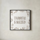 Blessed VI v2 Neutral by Janelle Penner. Shown in a sleek black glass frame for a contemporary gallery look. Available as an archival giclee rolled canvas, fine art paper, or poster print. SKU 48932a.