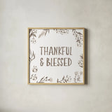 Blessed VI v2 Neutral by Janelle Penner. Shown in a natural wood glass frame for a timeless modern aesthetic. Available as an archival giclee rolled canvas, fine art paper, or poster print. SKU 48932a.