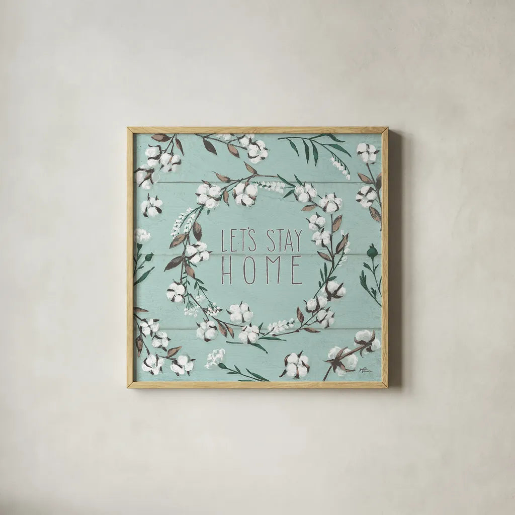 Blessed VII Mint by Janelle Penner. Shown in a natural wood glass frame for a timeless modern aesthetic. Available as an archival giclee rolled canvas, fine art paper, or poster print. SKU 39464a.