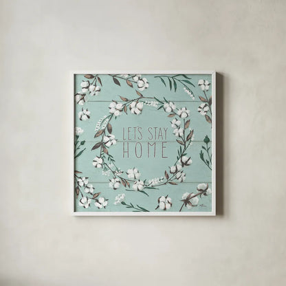 Blessed VII Mint by Janelle Penner. Shown in a crisp white glass frame for a clean and minimalist style. Available as an archival giclee rolled canvas, fine art paper, or poster print. SKU 39464a.