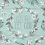 Blessed VII Mint Let Go Let God by Janelle Penner. SKU 41644a. Archival Giclee Fine art print for wall decor.