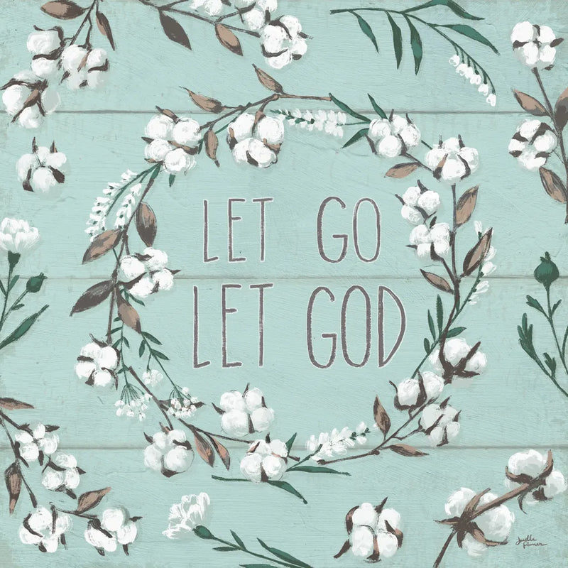 Blessed VII Mint Let Go Let God by Janelle Penner. SKU 41644a. Archival Giclee Fine art print for wall decor.