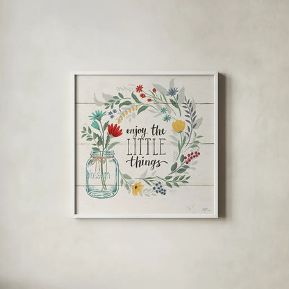 Blooming Thoughts II by Janelle Penner. Shown in a crisp white glass frame for a clean and minimalist style. Available as an archival giclee rolled canvas, fine art paper, or poster print. SKU 29081a.