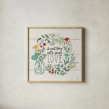 Blooming Thoughts IV by Janelle Penner. Shown in a natural wood glass frame for a timeless modern aesthetic. Available as an archival giclee rolled canvas, fine art paper, or poster print. SKU 29078a.