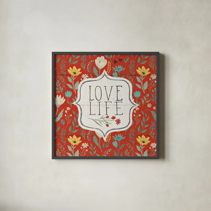 Blooming Thoughts V by Janelle Penner. Shown in a sleek black glass frame for a contemporary gallery look. Available as an archival giclee rolled canvas, fine art paper, or poster print. SKU 29075a.