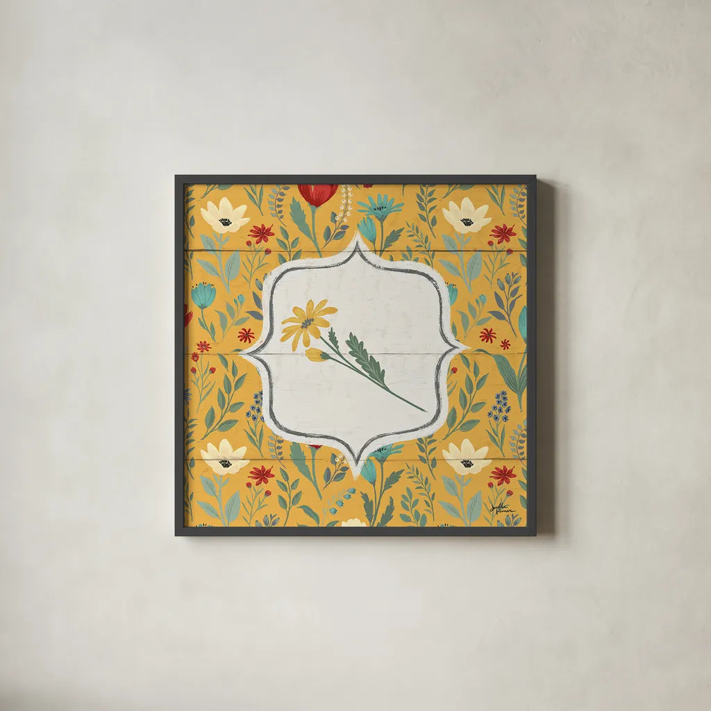 Blooming Thoughts V Flower by Janelle Penner. Shown in a sleek black glass frame for a contemporary gallery look. Available as an archival giclee rolled canvas, fine art paper, or poster print. SKU 33802a.