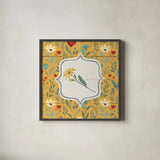 Blooming Thoughts V Flower by Janelle Penner. Shown in a sleek black glass frame for a contemporary gallery look. Available as an archival giclee rolled canvas, fine art paper, or poster print. SKU 33802a.