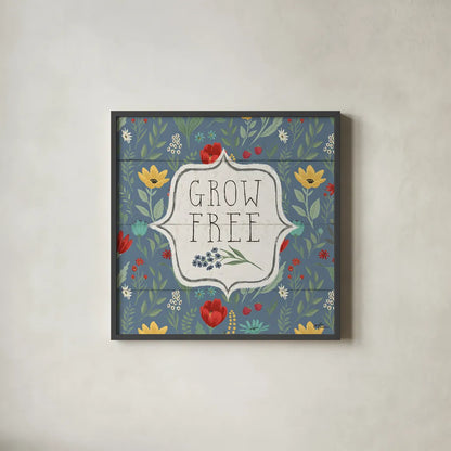 Blooming Thoughts VI by Janelle Penner. Shown in a sleek black glass frame for a contemporary gallery look. Available as an archival giclee rolled canvas, fine art paper, or poster print. SKU 29076a.