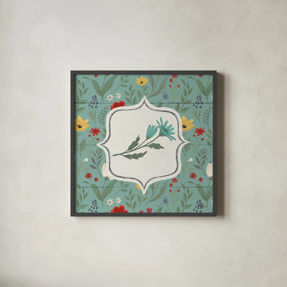 Blooming Thoughts VI Flower by Janelle Penner. Shown in a sleek black glass frame for a contemporary gallery look. Available as an archival giclee rolled canvas, fine art paper, or poster print. SKU 33803a.