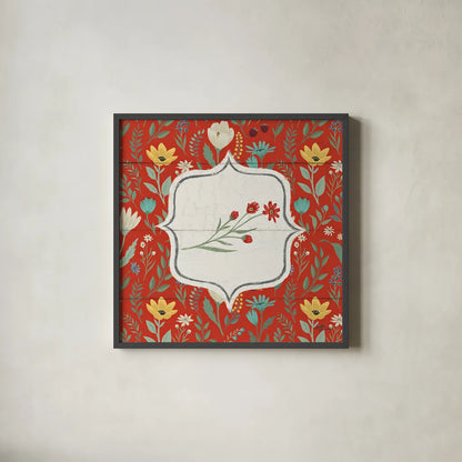 Blooming Thoughts VII Flower by Janelle Penner. Shown in a sleek black glass frame for a contemporary gallery look. Available as an archival giclee rolled canvas, fine art paper, or poster print. SKU 33804a.