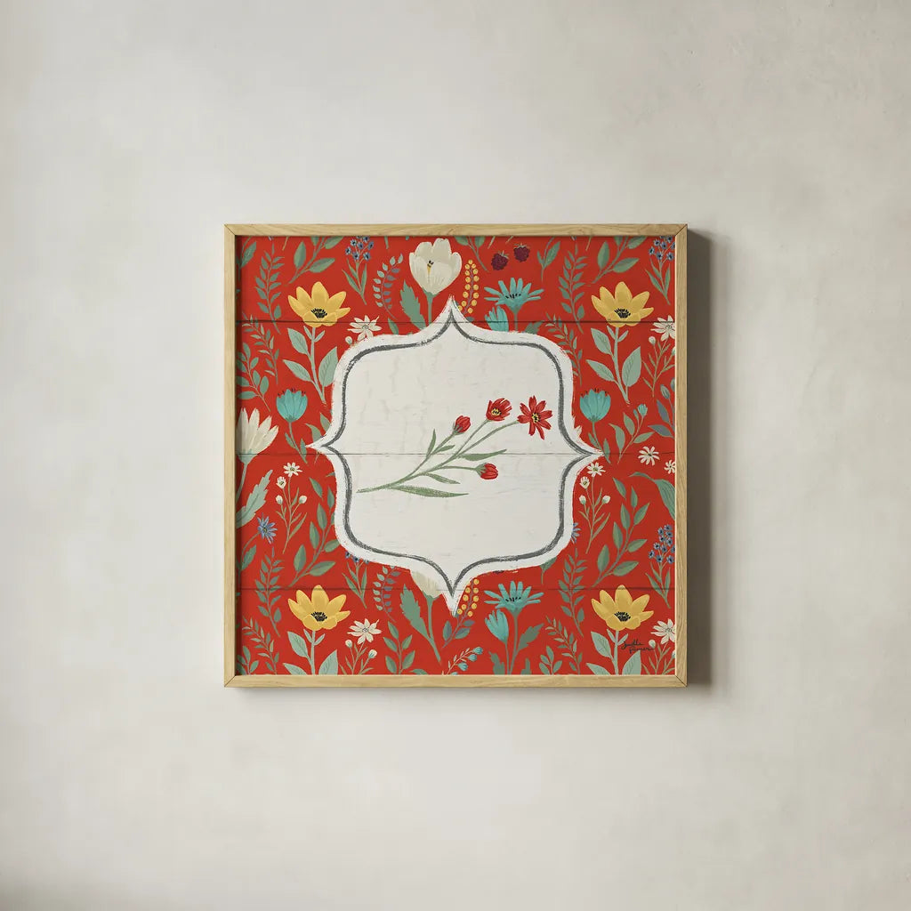 Blooming Thoughts VII Flower by Janelle Penner. Shown in a natural wood glass frame for a timeless modern aesthetic. Available as an archival giclee rolled canvas, fine art paper, or poster print. SKU 33804a.