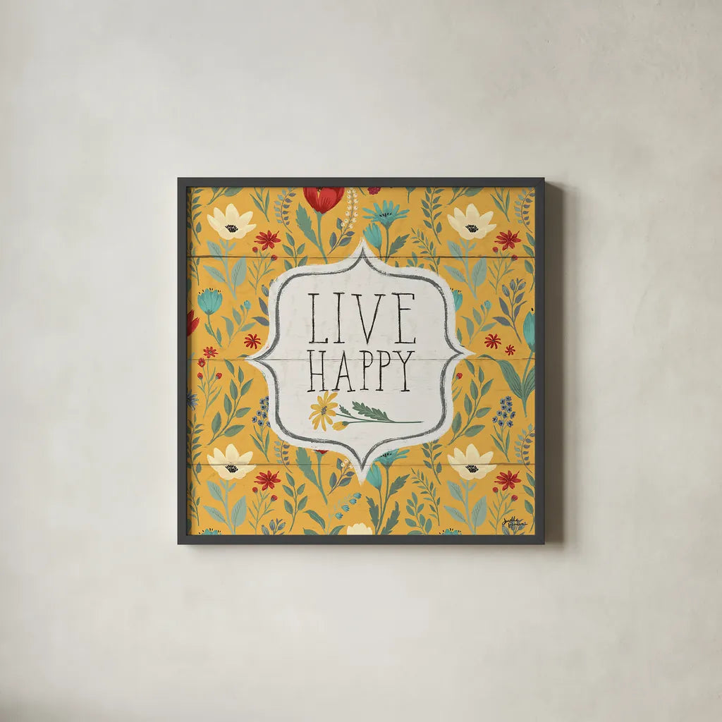 Blooming Thoughts VIII by Janelle Penner. Shown in a sleek black glass frame for a contemporary gallery look. Available as an archival giclee rolled canvas, fine art paper, or poster print. SKU 29073a.