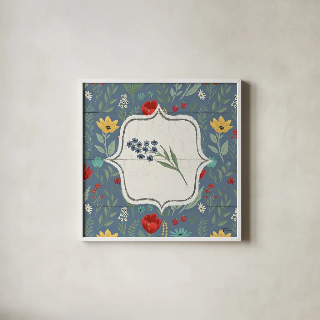 Blooming Thoughts VIII Flower by Janelle Penner. Shown in a crisp white glass frame for a clean and minimalist style. Available as an archival giclee rolled canvas, fine art paper, or poster print. SKU 33805a.