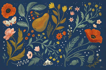 Blue Botanical I by Janelle Penner. SKU 48600i. Archival Giclee Fine art print for wall decor.