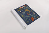 Blue Botanical I by Janelle Penner. shown as a rolled paper print. Available as archival giclee rolled canvas, fine art paper, or poster print. SKU 48600i.