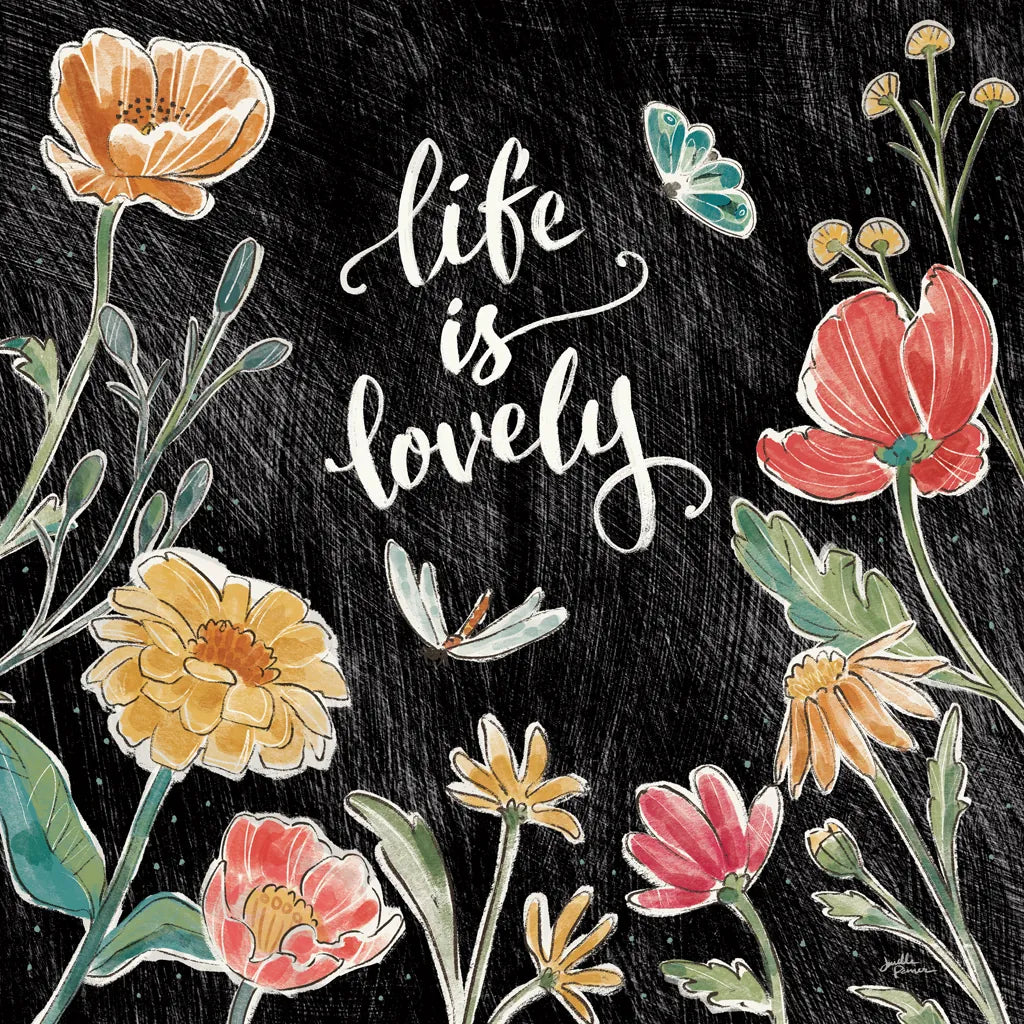 Boho Field IV Black by Janelle Penner. SKU 52072a. Archival Giclee Fine art print for wall decor.