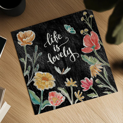 Boho Field IV Black by Janelle Penner. Shown as a detailed flat fine art print, highlighting archival giclee quality. Available as an archival giclee rolled canvas, fine art paper, or poster print. SKU 52072a.