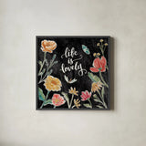 Boho Field IV Black by Janelle Penner. Shown in a sleek black glass frame for a contemporary gallery look. Available as an archival giclee rolled canvas, fine art paper, or poster print. SKU 52072a.