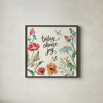 Boho Field V by Janelle Penner. Shown in a sleek black glass frame for a contemporary gallery look. Available as an archival giclee rolled canvas, fine art paper, or poster print. SKU 50570a.