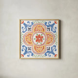 Boho Field VI Bright by Janelle Penner. Shown in a natural wood glass frame for a timeless modern aesthetic. Available as an archival giclee rolled canvas, fine art paper, or poster print. SKU 54236a.