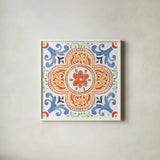 Boho Field VI Bright by Janelle Penner. Shown in a crisp white glass frame for a clean and minimalist style. Available as an archival giclee rolled canvas, fine art paper, or poster print. SKU 54236a.