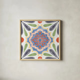 Boho Field VIII Bright by Janelle Penner. Shown in a natural wood glass frame for a timeless modern aesthetic. Available as an archival giclee rolled canvas, fine art paper, or poster print. SKU 54238a.