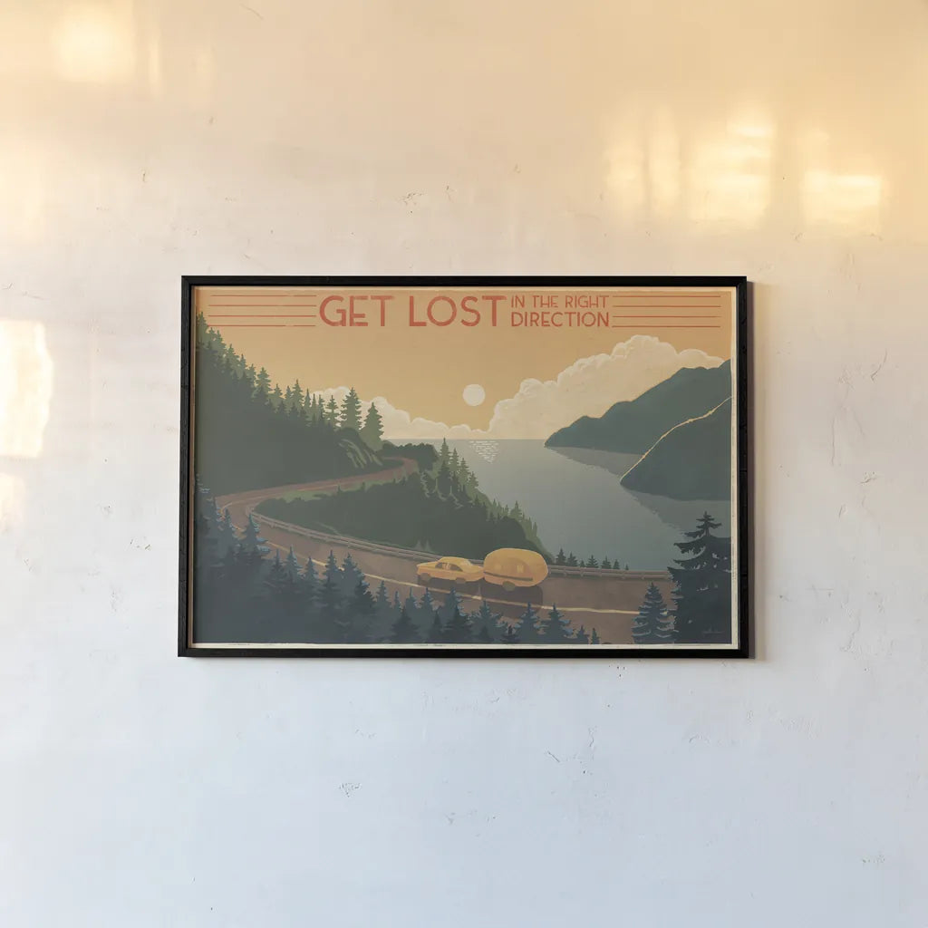 Born to Roam I by Janelle Penner. shown as a paper print in a black flame. Available as a archival giclee rolled canvas, fine art paper, or poster print. SKU 69381i.