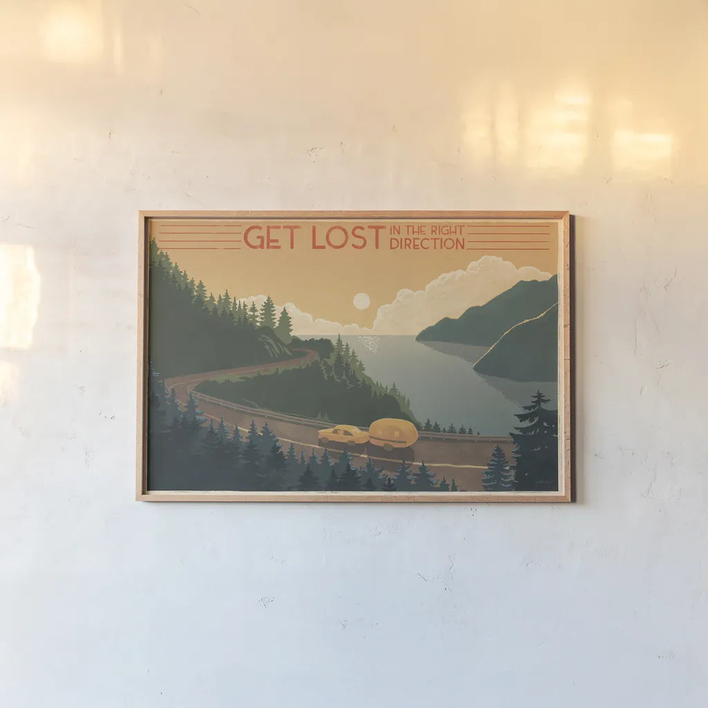 Born to Roam I by Janelle Penner. shown as a paper print in a natural frame. Available as a archival giclee rolled canvas, fine art paper, or poster print. SKU 69381i.