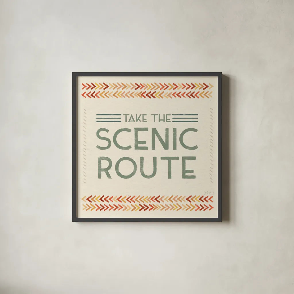 Born to Roam VII by Janelle Penner. Shown in a sleek black glass frame for a contemporary gallery look. Available as an archival giclee rolled canvas, fine art paper, or poster print. SKU 69387a.