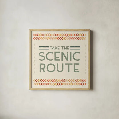 Born to Roam VII by Janelle Penner. Shown in a natural wood glass frame for a timeless modern aesthetic. Available as an archival giclee rolled canvas, fine art paper, or poster print. SKU 69387a.