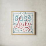 Boss Lady I by Janelle Penner. Shown in a natural wood glass frame for a timeless modern aesthetic. Available as an archival giclee rolled canvas, fine art paper, or poster print. SKU 60859a.