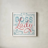 Boss Lady I by Janelle Penner. Shown in a crisp white glass frame for a clean and minimalist style. Available as an archival giclee rolled canvas, fine art paper, or poster print. SKU 60859a.