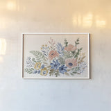 Botanical Blend I by Janelle Penner. shown as a paper print in a white frame. Available as a archival giclee rolled canvas, fine art paper, or poster print. SKU 82918i.