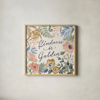 Botanical Blend VII by Janelle Penner. Shown in a natural wood glass frame for a timeless modern aesthetic. Available as an archival giclee rolled canvas, fine art paper, or poster print. SKU 82924a.